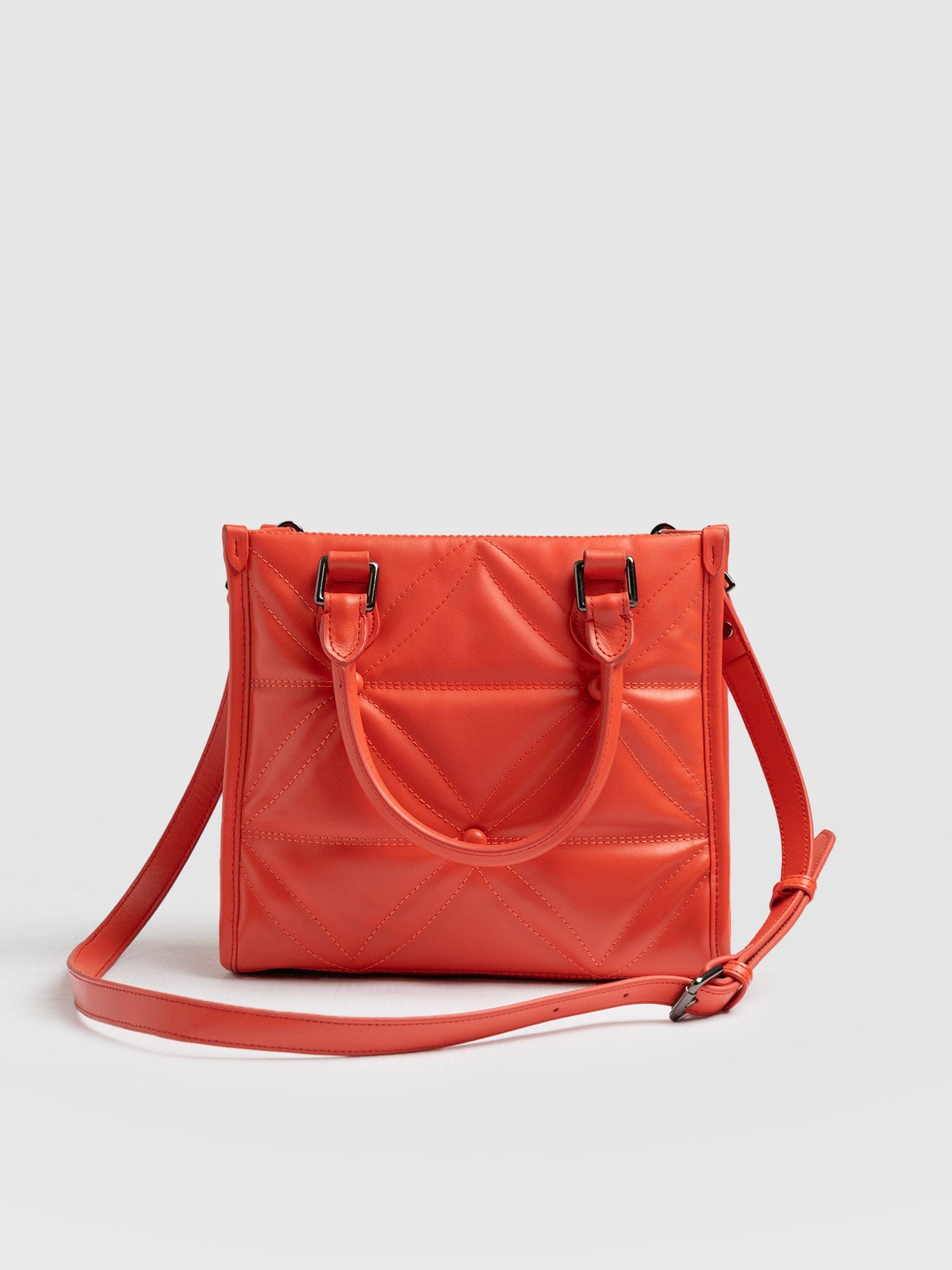 Quilted Mia Mini Tote Bag - Coral